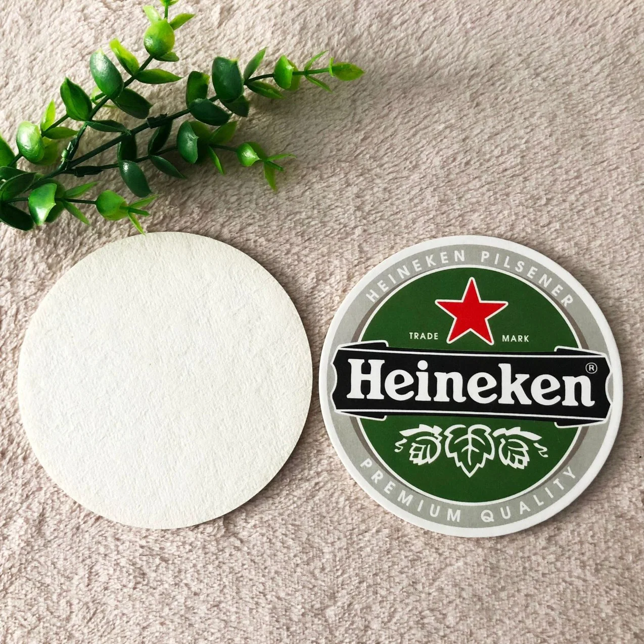 Custom Logo Printed Beer Glass Pads Cup Mats Paper Pulp Board Coasters