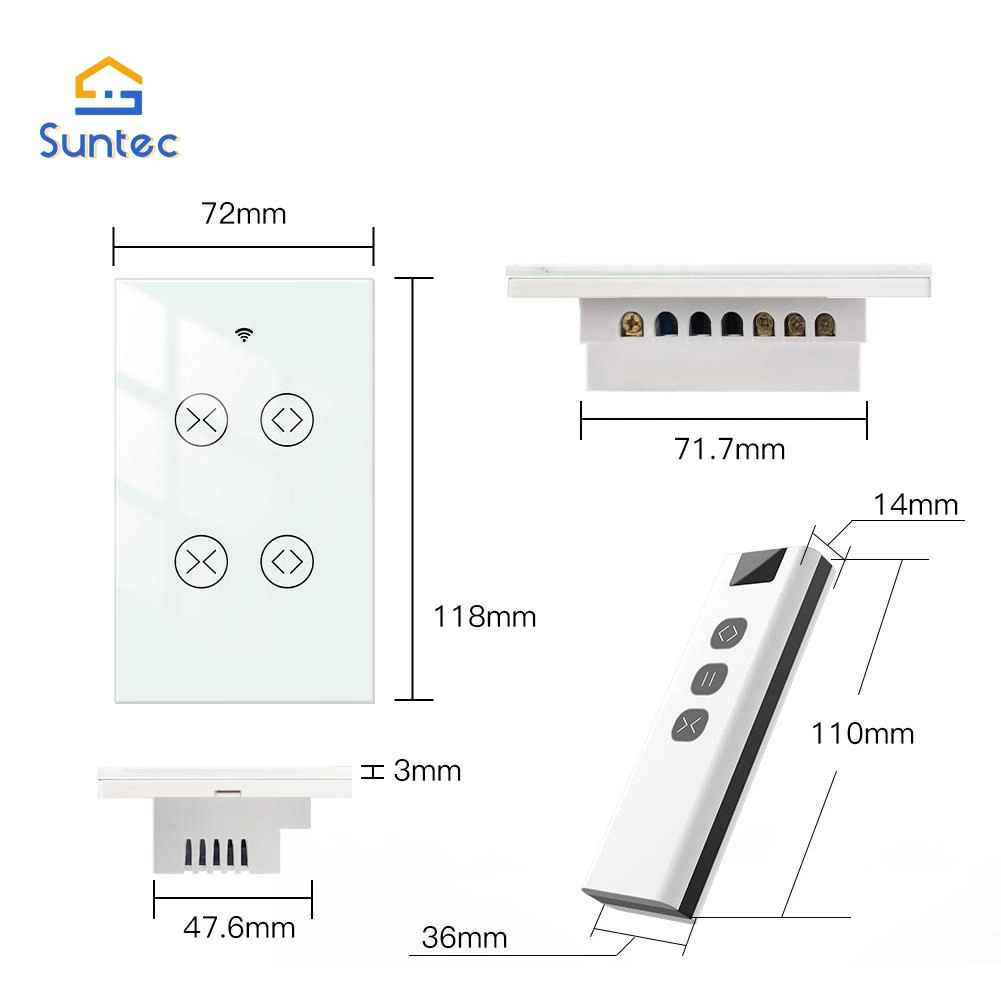 Smart WiFi interruptor de cortina doble para obturador eléctrico de rodillo Aplicación Motor Smart Life