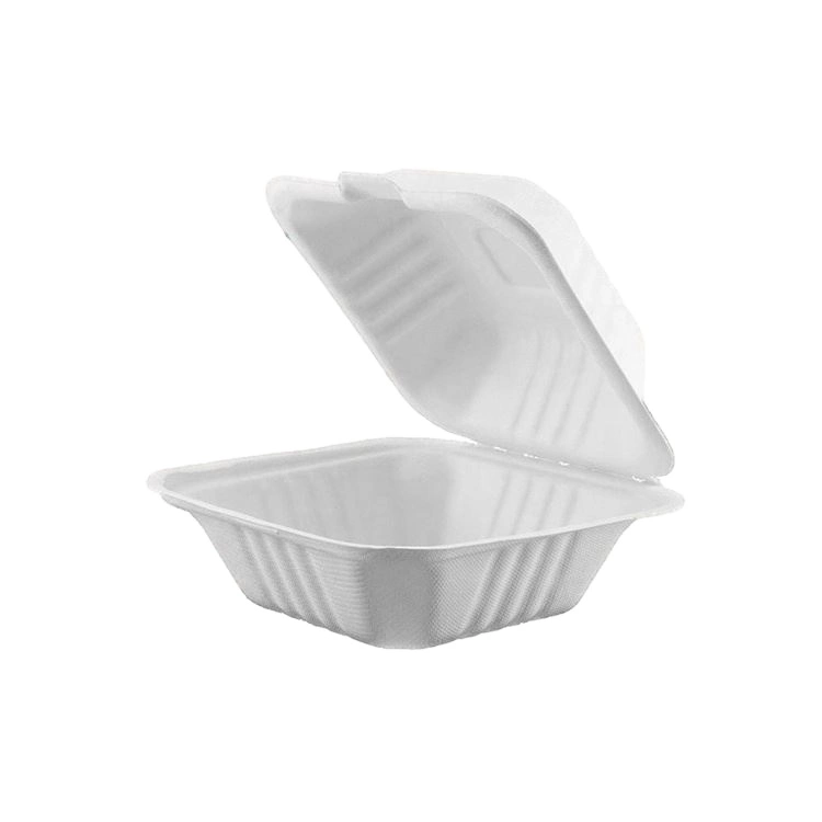 Venta caliente Clamshell biodegradables de bagazo de caña de azúcar ecológica llevar almuerzo para llevar alimentos envase compostable desechable utensilios de cocina vajilla