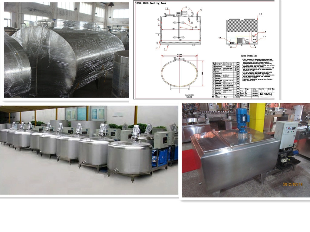 500 L de aço inoxidável do tanque de leite cru com Sistema do Resfriador