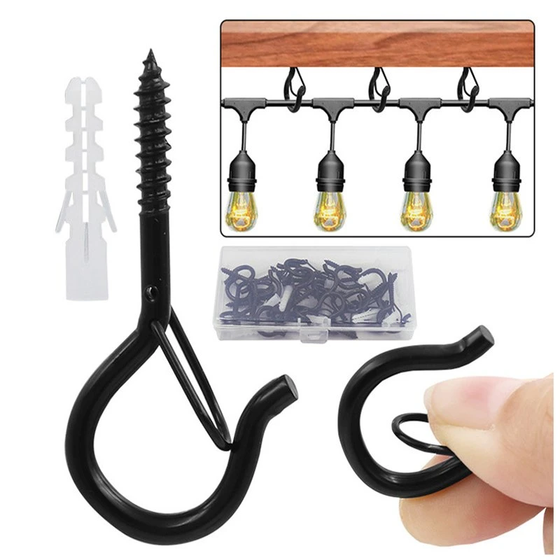 Outdoor String Light Hooks with Plastic Anchor Q Hanger Hooks