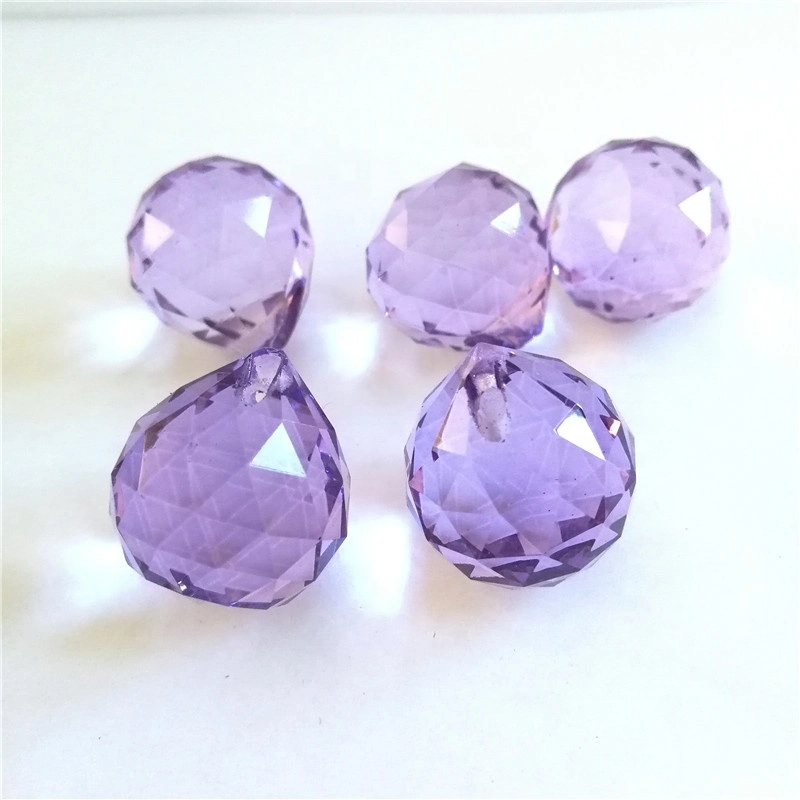 Meilleure vente 20mm Violet lustre en verre de billes de boule de cristal exquis ornements d'accueil Hôtel de luxe Lampe boule de cristal suspendus