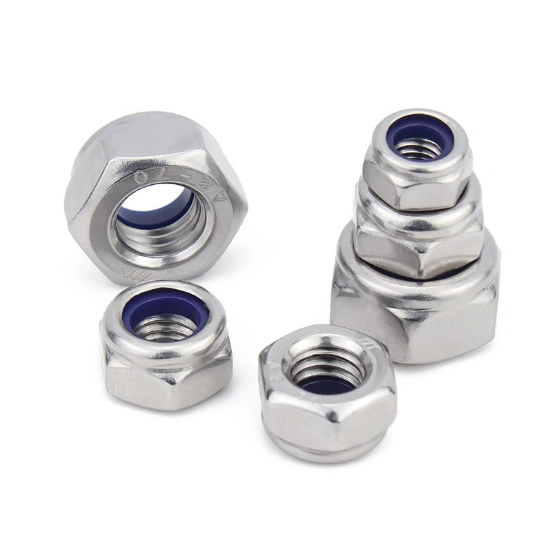 A4-80 DIN 985 Hexagon Nylon Nut Stainless Steel Hex Locking Nylon Nuts