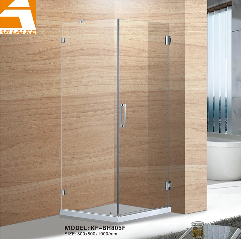 Small Glass Bathroom Shower Cubicle, Stainless Steel Section (BH805F)