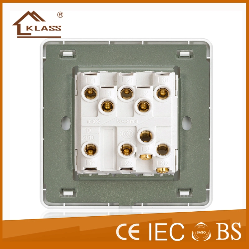 10A 3G 2W Wall Light Control Switch