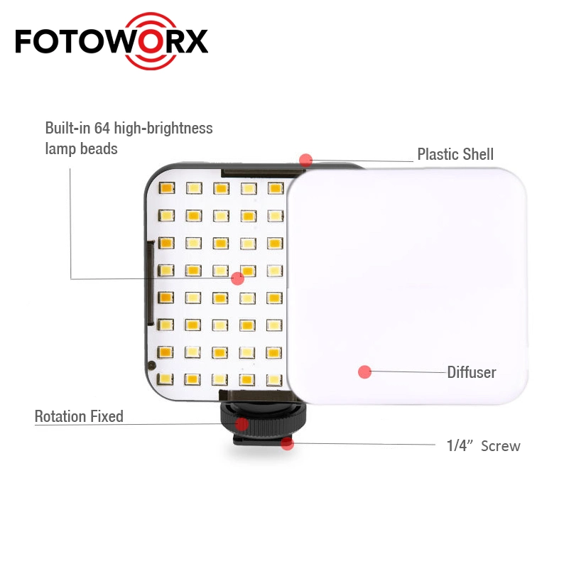 Mini-éclairage de remplissage pour Fotoworx 64 PCS LED Video Light pour Appareil photo reflex numérique