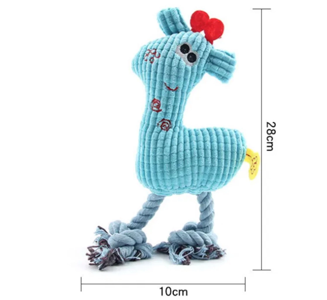 Peluche petit chien PET avec corde et Squeaker PET Jouet