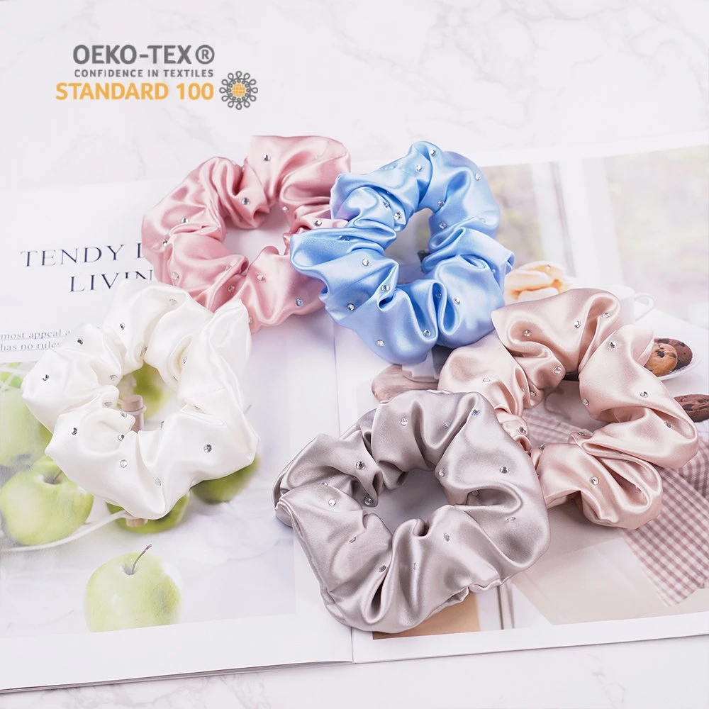 Comercio al por mayor grandes Cabello Scrunchy personalizadas seda corbatas