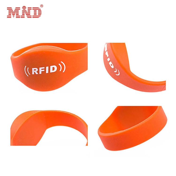 Fitas para pulsos em silicone com logótipo personalizado em plástico Smart Read Write RFID NFC Festival Sports Fitness Adjustment pulseiras de silicone