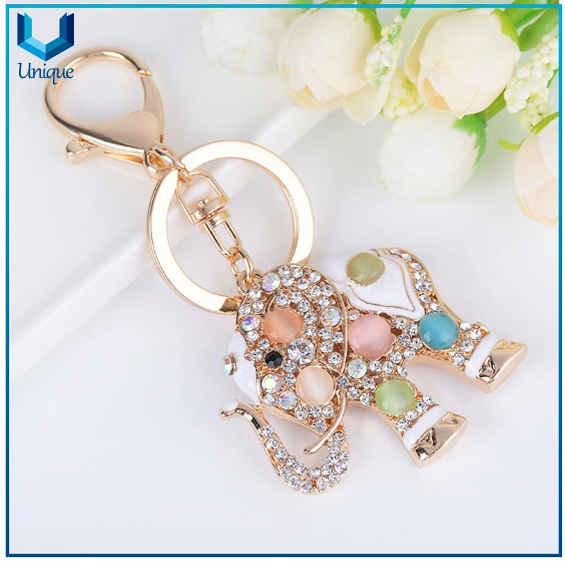 Elefant-Metall Keychain, Rhinestone verzierte Keychain, Form fantastisches Cyrstal Keychain für Weihnachtsfeiertags-Förderung-Geschenke