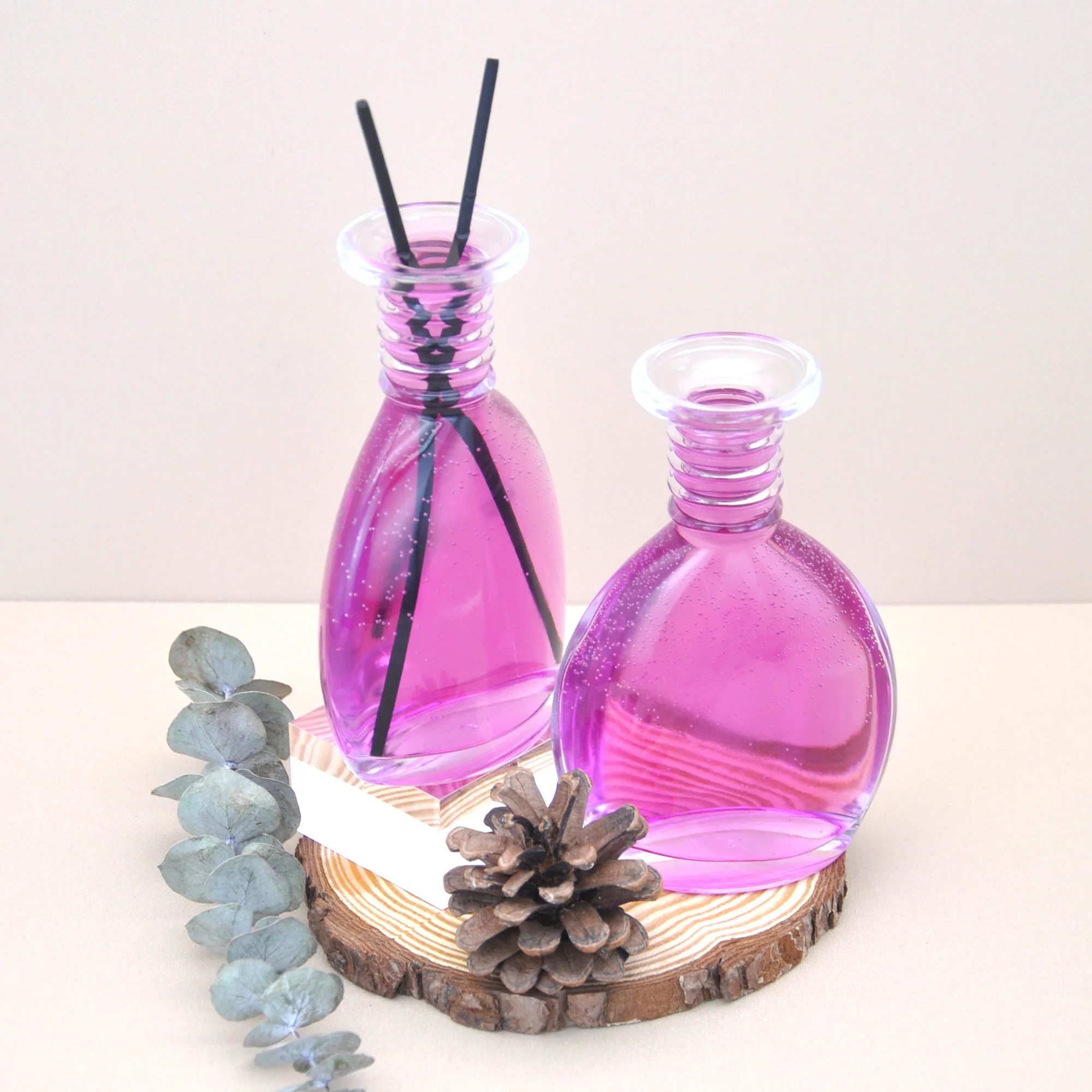 Großhandel/Lieferant Luxus Diffuser Glas Topf-Bauchige Flasche Home Duft Reed Diffuser Leere transparente Glas-Aromaflaschen mit Kappe