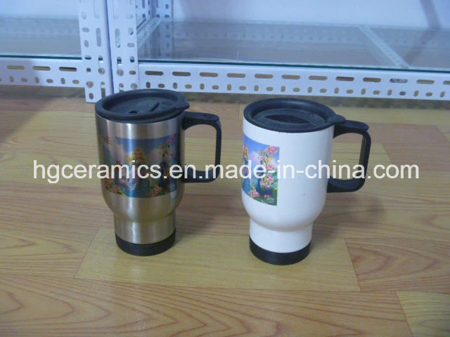 Viajes de acero inoxidable recubierto de sublimación taza, taza de viaje