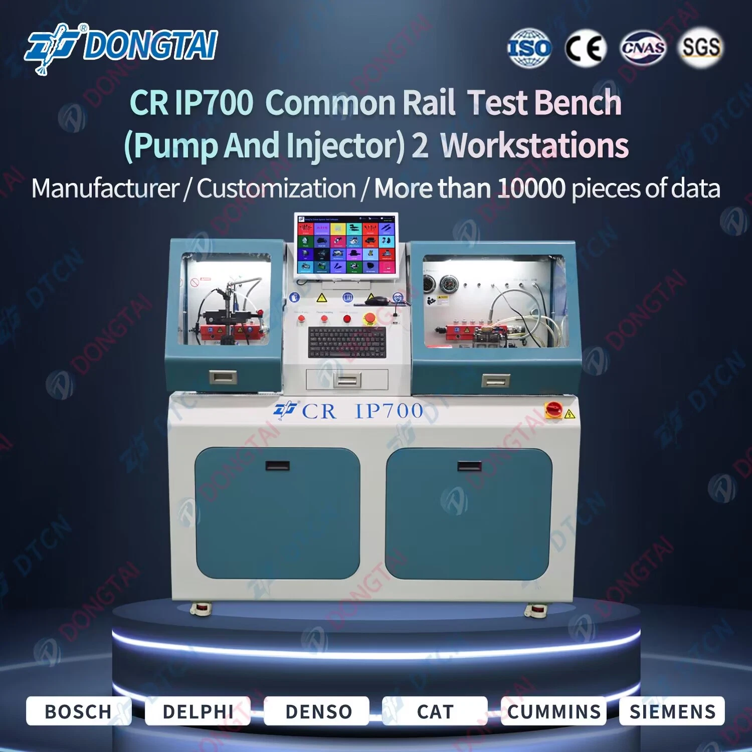 Dongtai Crip700 Cr IP700 Common Rail Injector and Pump 2 Stations, 2 Tracks, Floating Screen