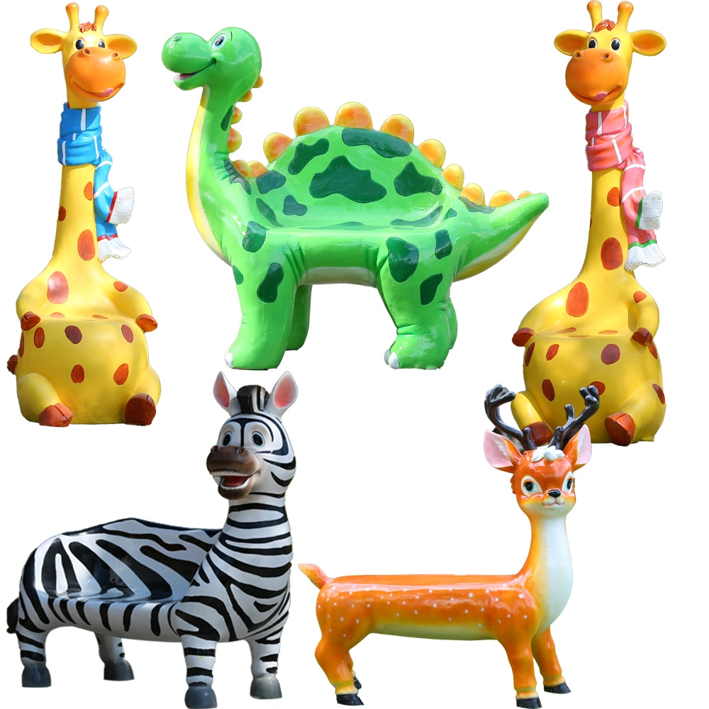 Outdoor Decoration Resin Fiberglass Animal Chairs Sculptures Crafts for Sale