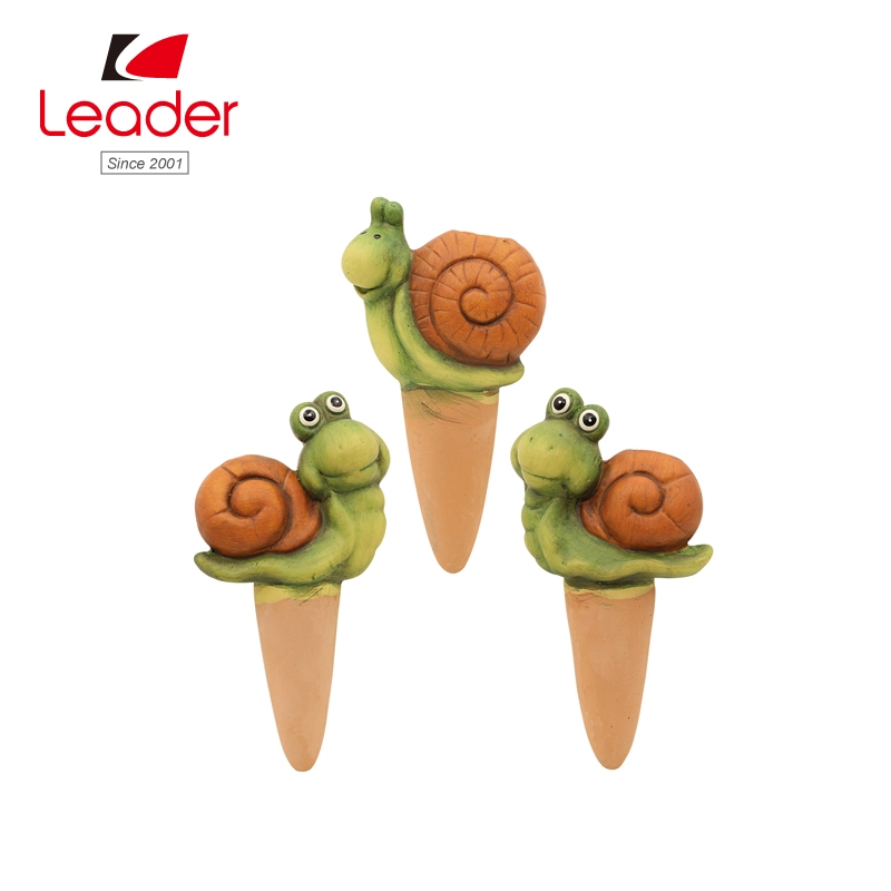 Set of 3 Terracotta Snail Watering Plant Spike for Your Garden Decor