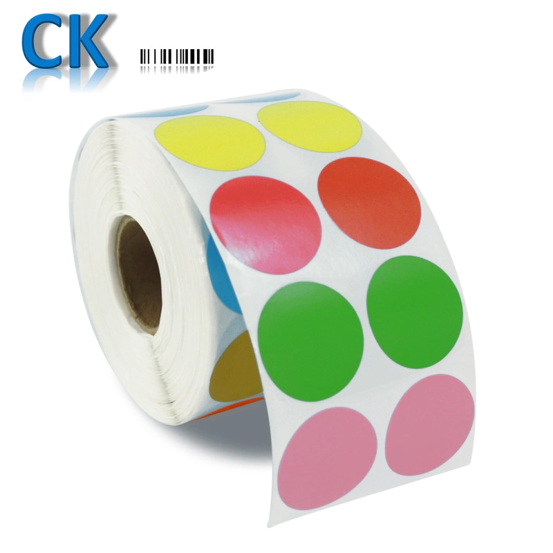 Coditeck Custom Color Hot Circle 1000PCS Papier Sticker Roll 50mm / 2inch