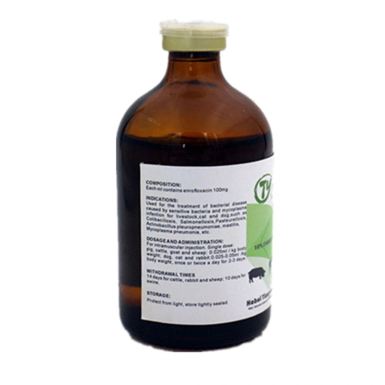 Enrofloxacin Injection 10% GMP Factory Manufacturer Pharmaceutical Wholesale/Supplier Veterinary Drugs Best Price