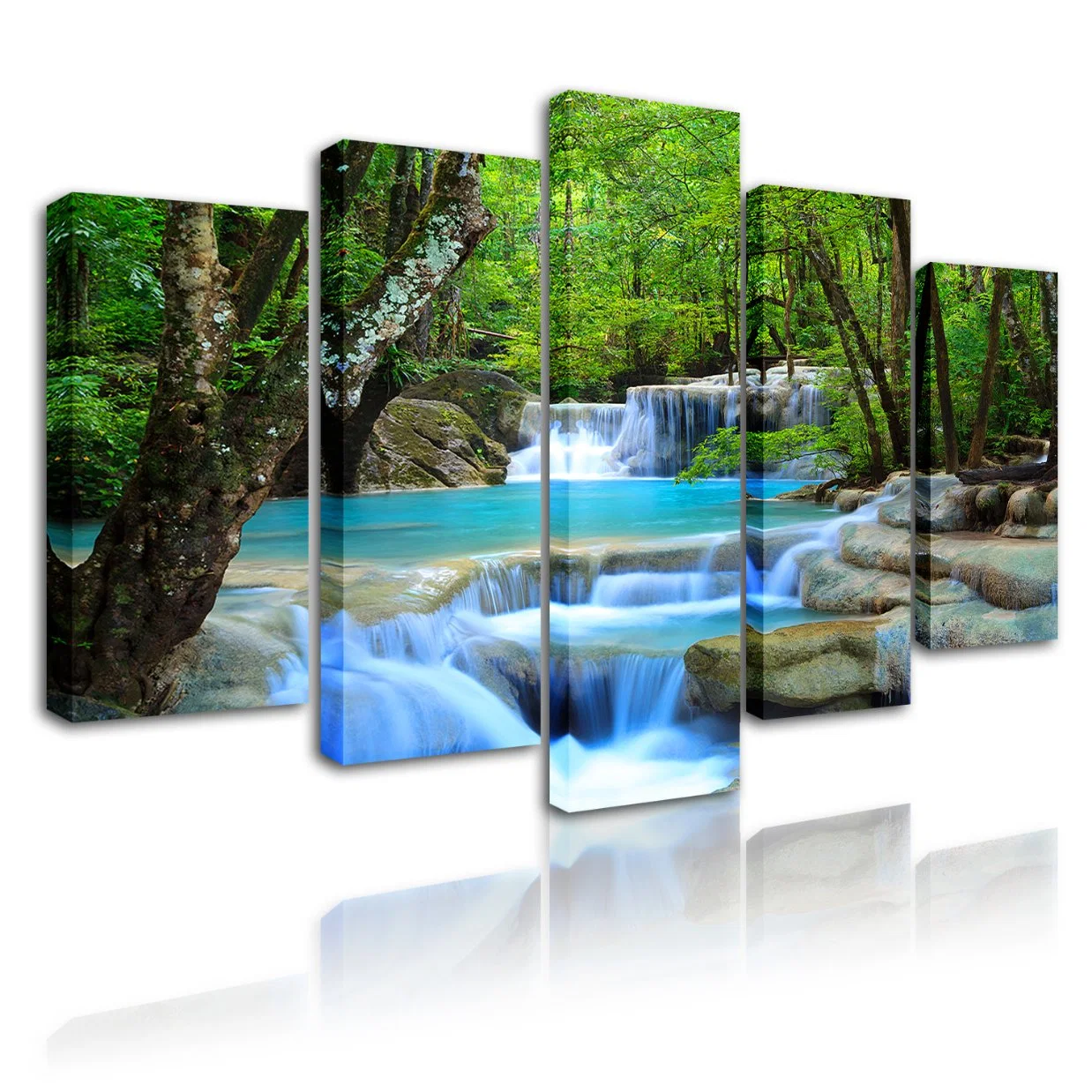 High quality/High cost performance  Custom Wall HD Print on Canvas with 5 Pieces