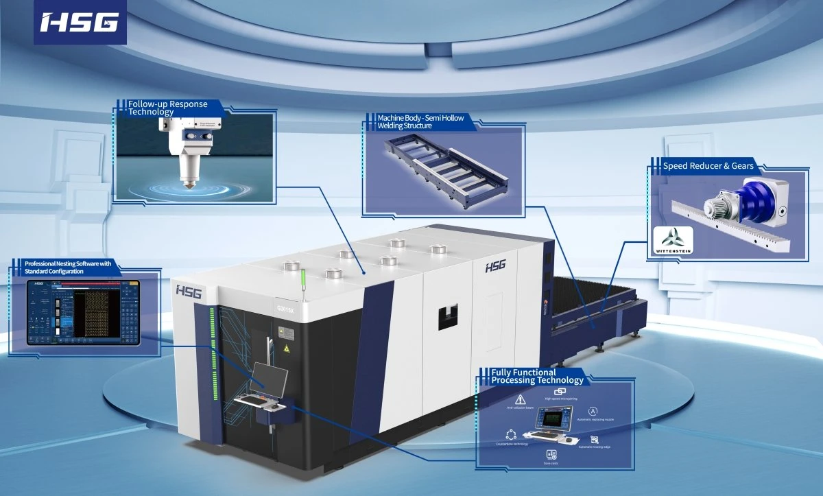 10mm de acero inoxidable ultra de la máquina de corte láser Máquina de corte láser de alta potencia