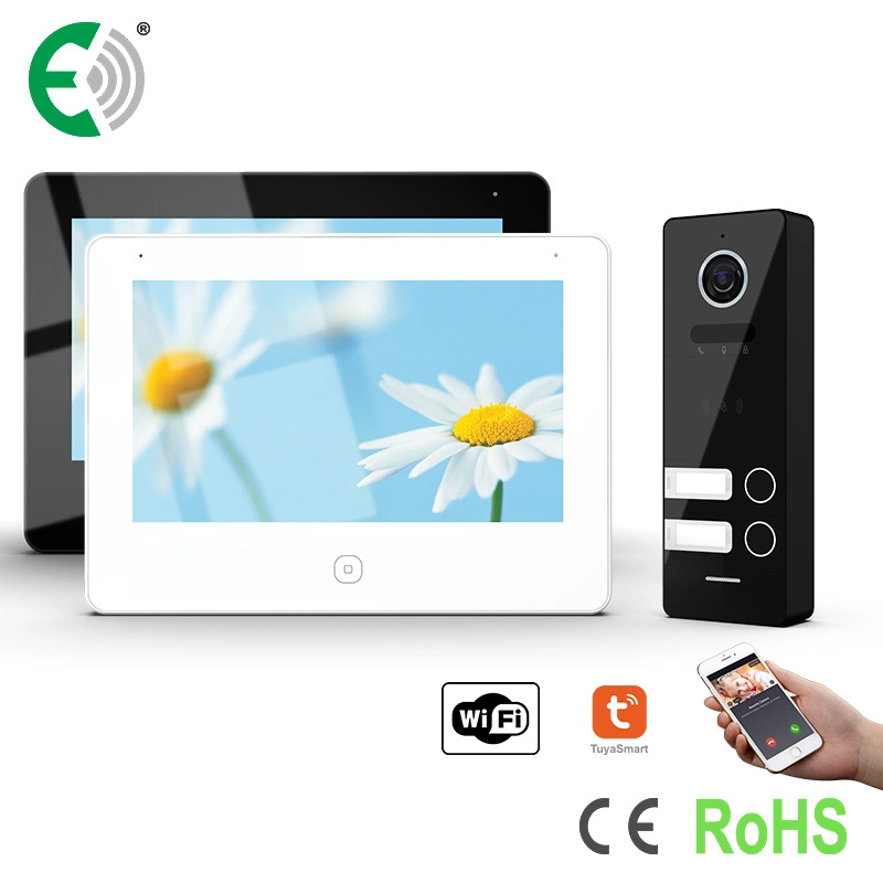 7" UTP/IP WiFi Touchscreen Intercom System für 2 Familien Video Türtelefon