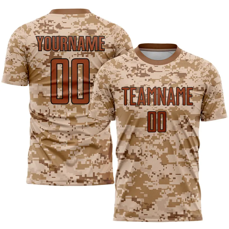 2022 Nuevo diseño Quick Dry Camo Youth Adult mejor fútbol Conjunto de camiseta de fútbol uniforme logotipo personalizado Sublimation ropa de fútbol Traje de los equipos de los clubes