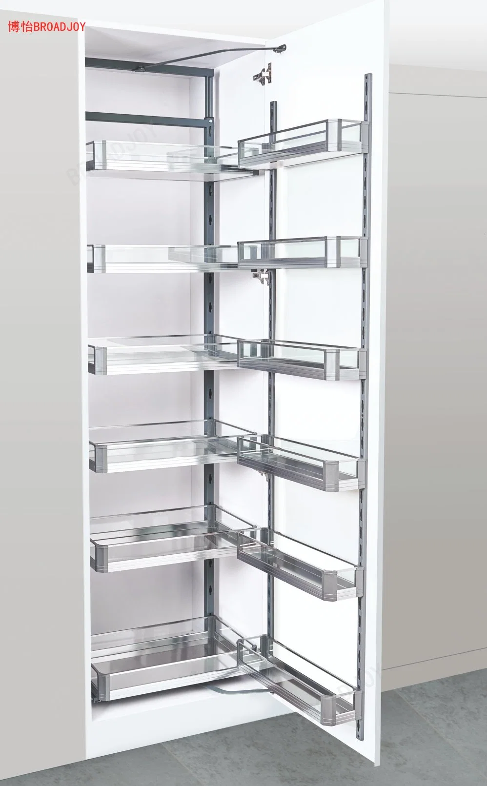 Tall Units Glass Pantry Unit Larder Kitchen Cabinet Soft Closing Pull out Basket Food Snack Sundries Drinks Bottle Basket Storage Organizer Tall Unit in Kitchen