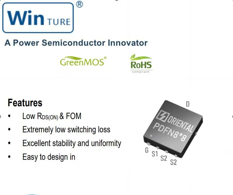 Telecom Power RoHS 1/3 coût du nitrure de Gallium (GAN) Circuit en fonctionnement haute fréquence MOSFET Super si Oss65r340df TO252