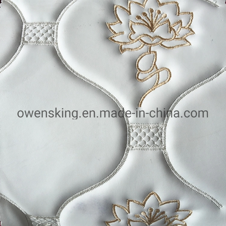 Low Price High quality/High cost performance Embroidered Leather Soft Decoration Material