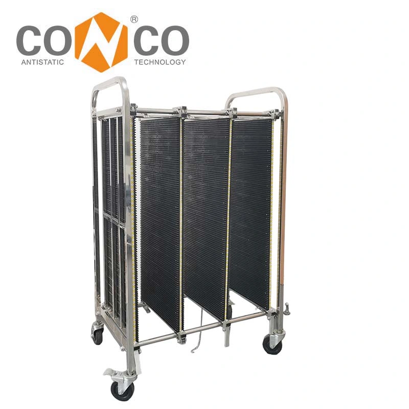 PCB Trolley Hot Sell ESD PCB Cart ESD Plastic and Stainess Steel PCB Storage Trolley