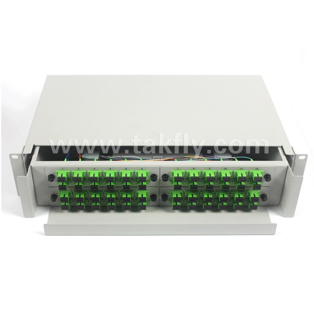 2u 48c tipo SC de fibra óptica Patch Panel deslizante 48 Puertos