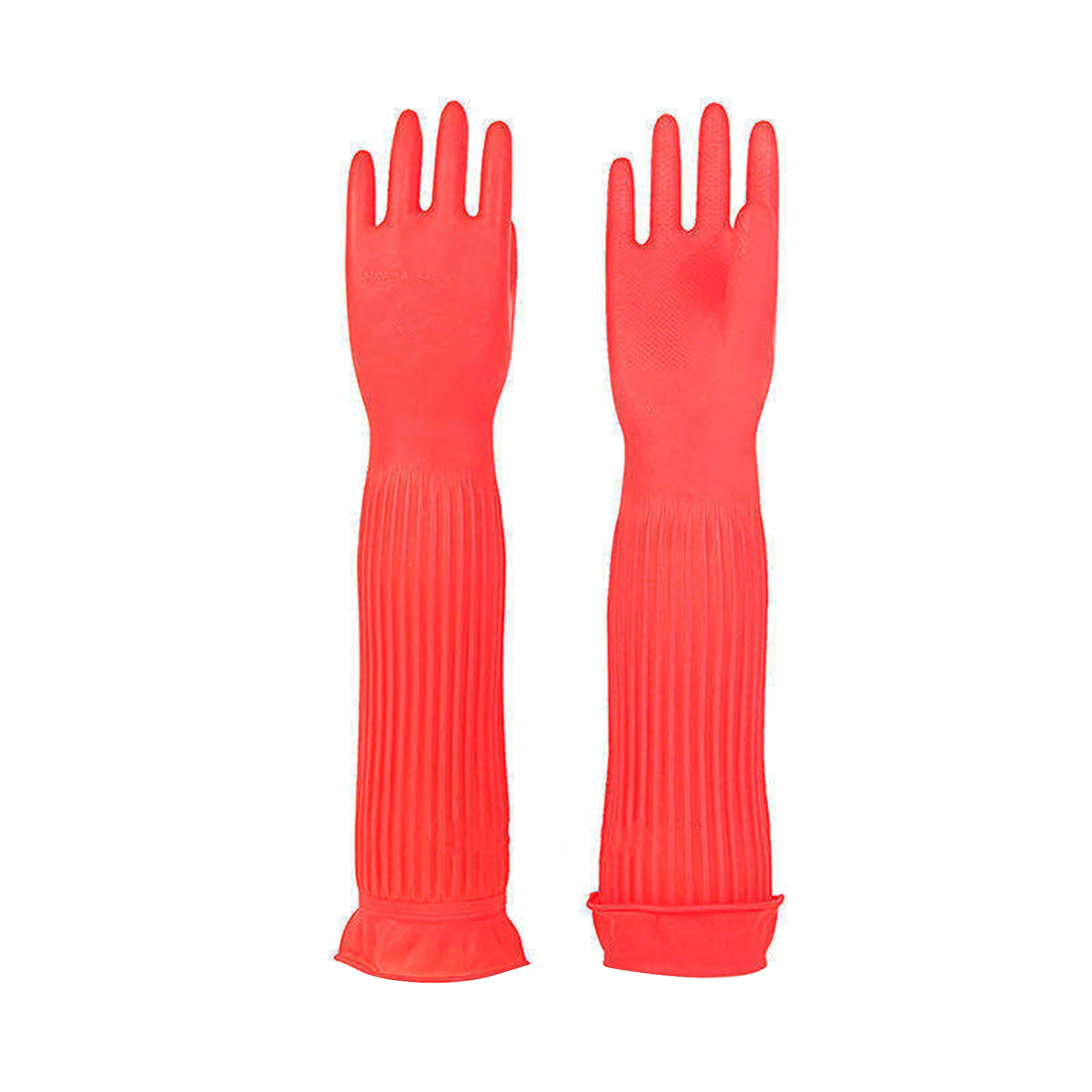 Extra Long Sleeve Red Korea Household Kitchen Cleaning Laundry Washing Rubber Hand Gloves Housework Protective Labor Latex Gloves