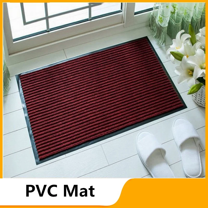 Aguja perforada Velour Rib no tejida puerta Mata wtih Anti-Slip PVC