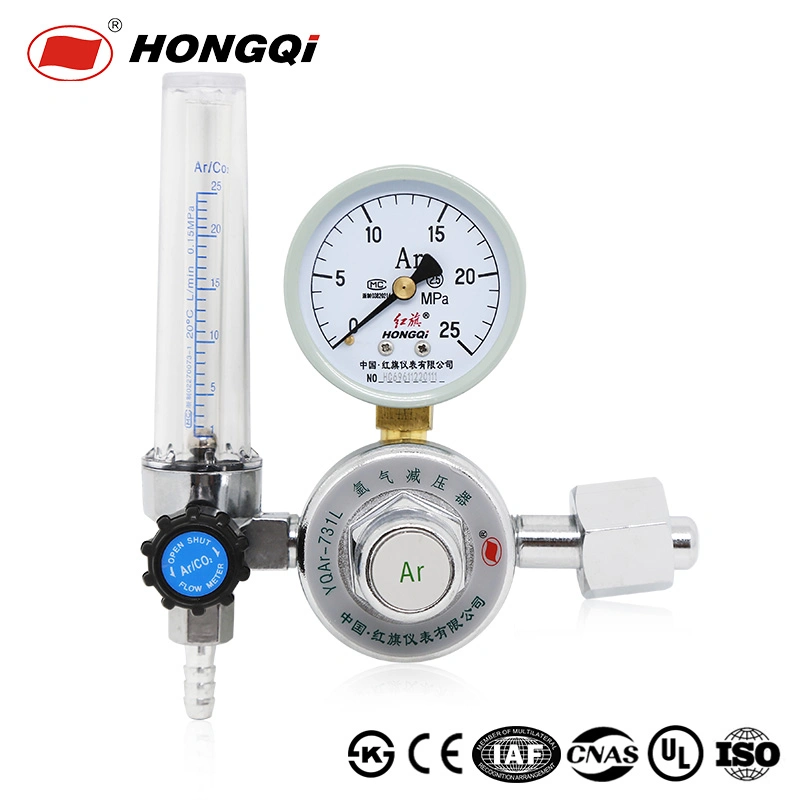 Hongqi bouteille de gaz argon CO2 Soudeur Régulateur de soudage Twin jauges C02 phase unique Réducteur de pression