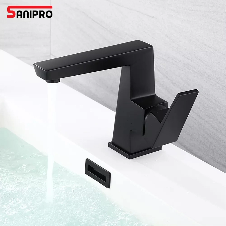 Sanipro Creative Design Hand Washing Hot and Cold Tap Mixer Bathroom Sink Taps Full Brass Basin Faucet for Hotel Apartment