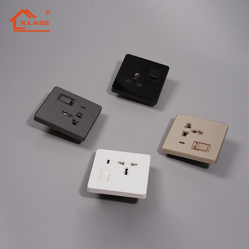 High quality/High cost performance  Indoor Bedroom Glass 2 Gang 2 Way Wall Glass Switches and Sockets Electrical