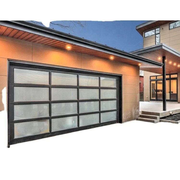 Good Quality Overhead Roll up Doors Clear Glazed Sectional Garage Doors with Motor