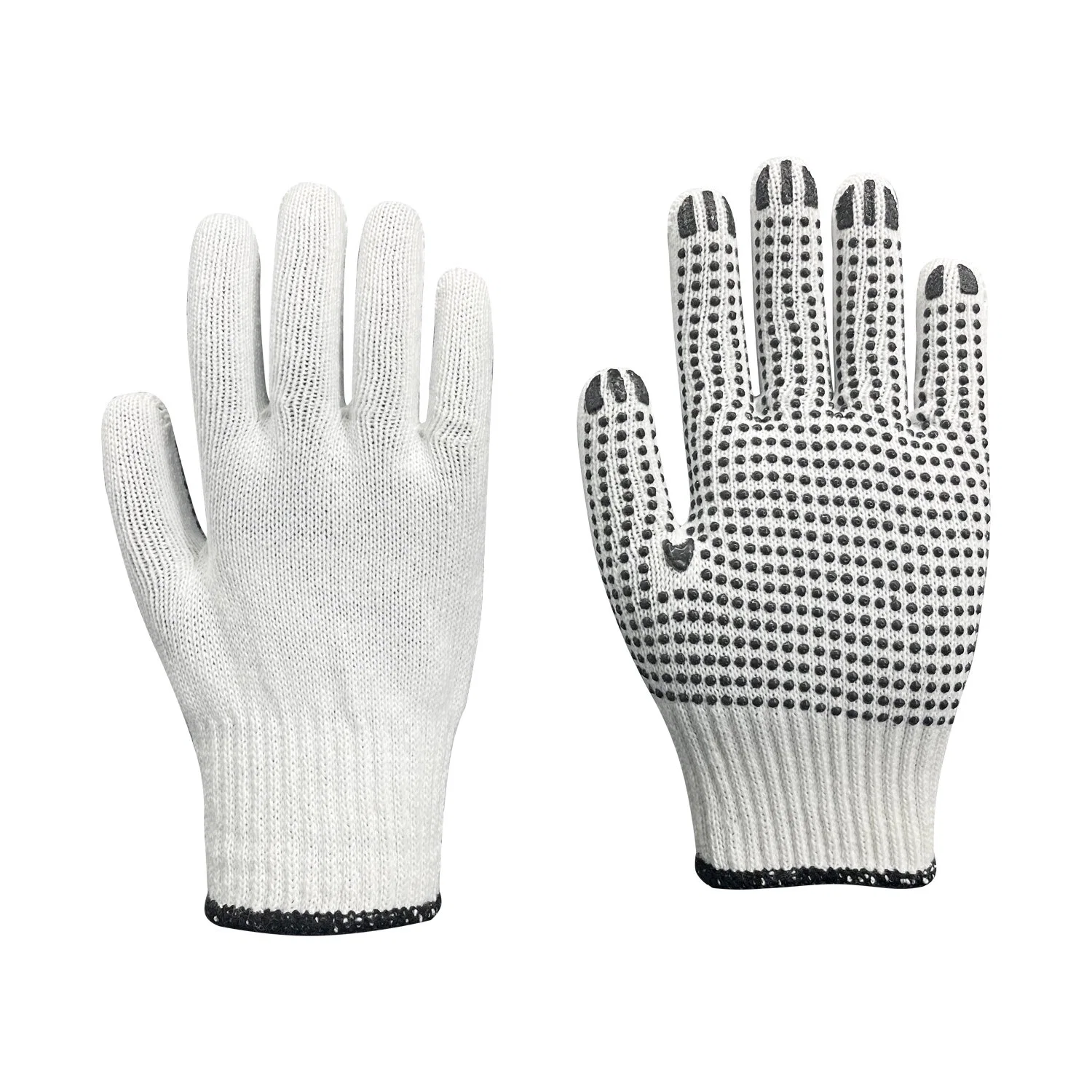 Custom Logo PVC Dotted/Dots Glove Working Guantes Safety Work Cotton Knitted Gloves