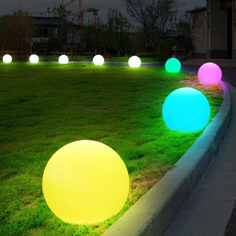 Outdoor LED Furniture Plastic Round RGB Ball Light LED Solar LED Lamp