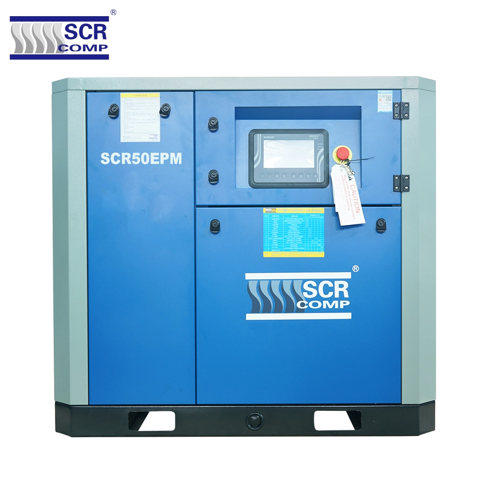 (SCR50EPM Series) Japanese Technology Save 40% Energy High Efficiency Airend Unique Designed Latest Touchscreen PLC Screw Air Compressor