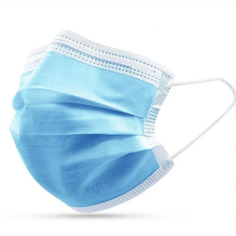 Máscara de protección mascarillas desechables Earloop azul con clip de nariz