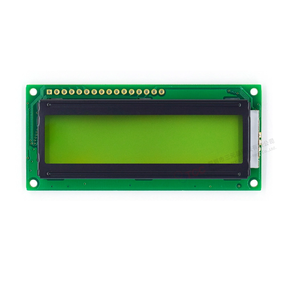 Industrial 16X2 Monochrome Screen 18 Pin Stn Yellow-Green LCD Module