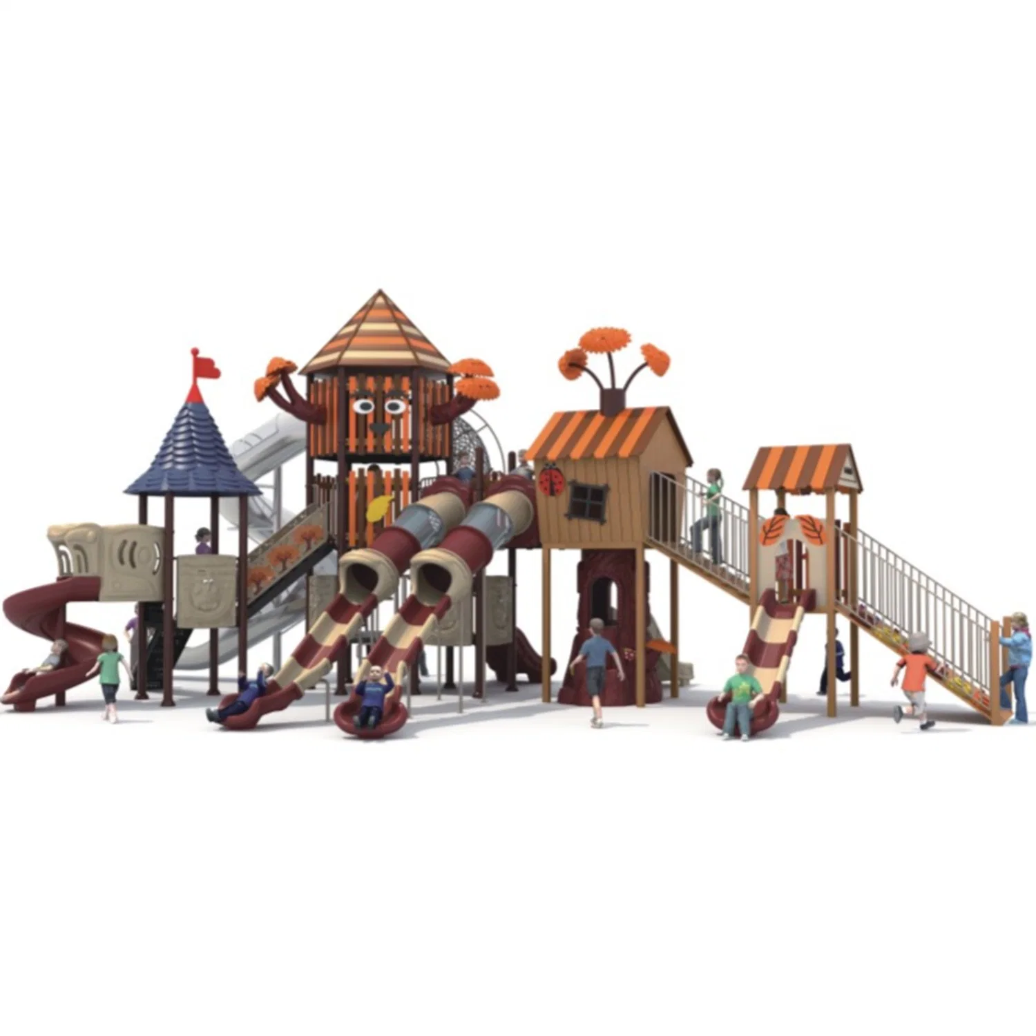 Popular Children Outdoor Playground Equipment Amusement Park Plastic Slide Price