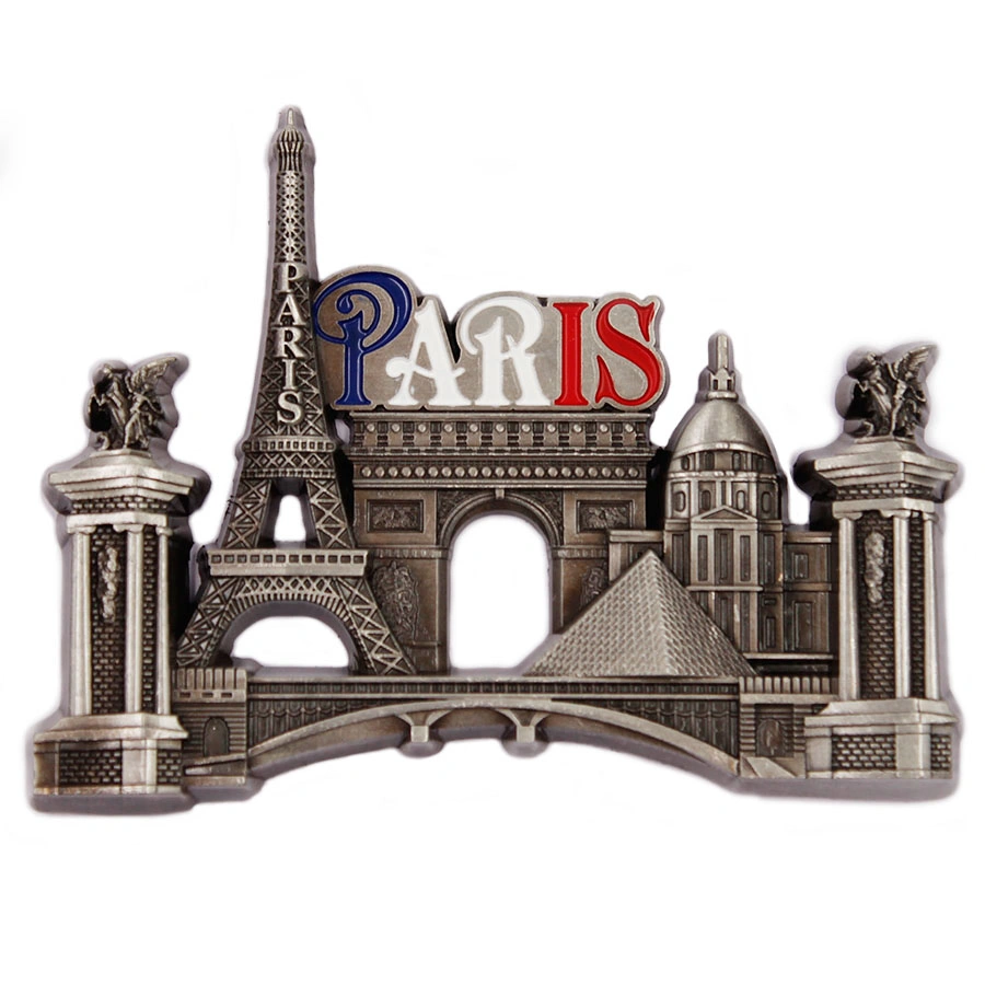 3D Engraving Paris Famous Building France Mag Metal Fridge Magnet