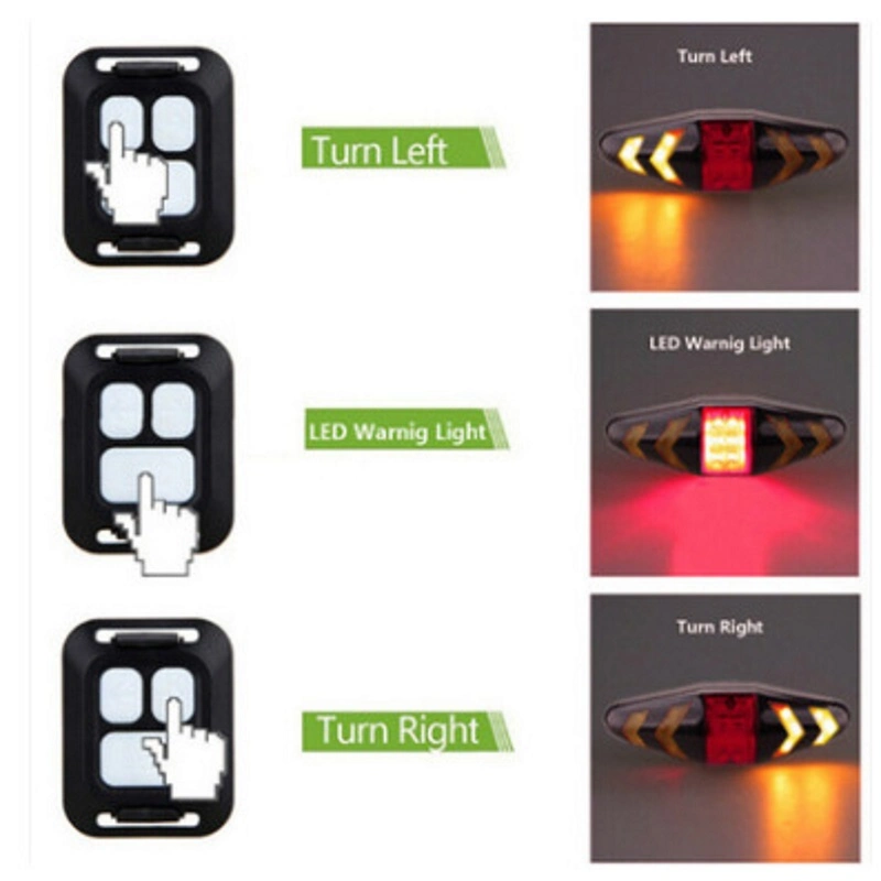 Fahrrad-Rücklicht mit Blinkleuchte Fernbedienung Esg16745