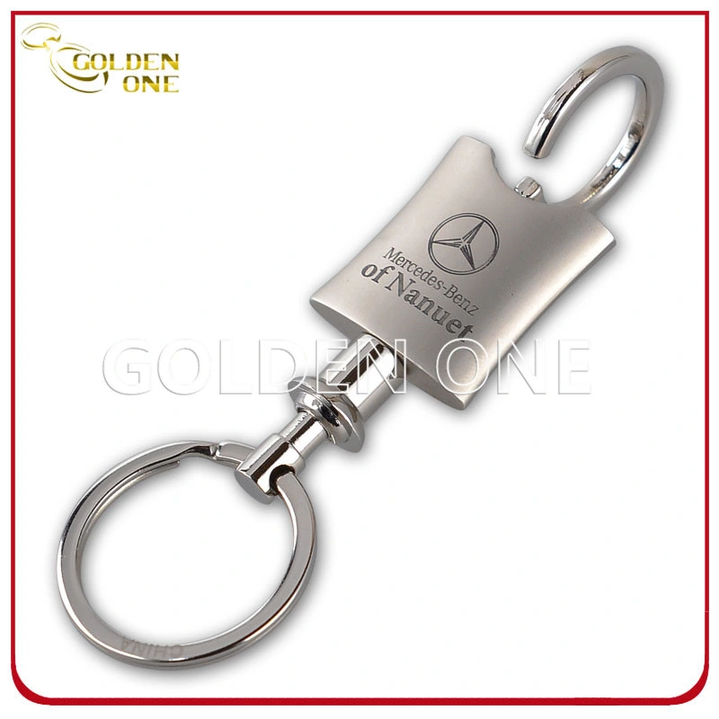 Fashion Shape Engraving Matte Nickel Metal Key Ring