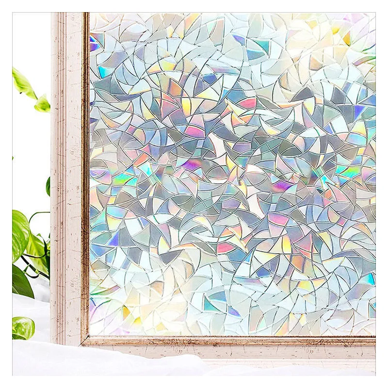 Eachsign Rainbow Cling Stained Glass 3D Decorative Window Film for Decals