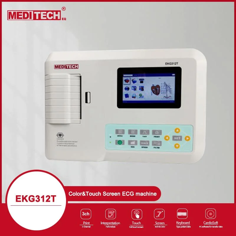 Meditech Three Channel ECG with Multi Languages and Standard Software