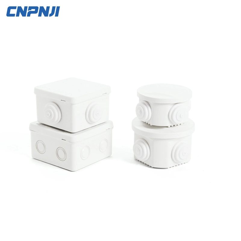 Cnpnji 150*110*70mm Waterproof Electrical Wire Light Gray Reserved Hole Plastic Junction Box