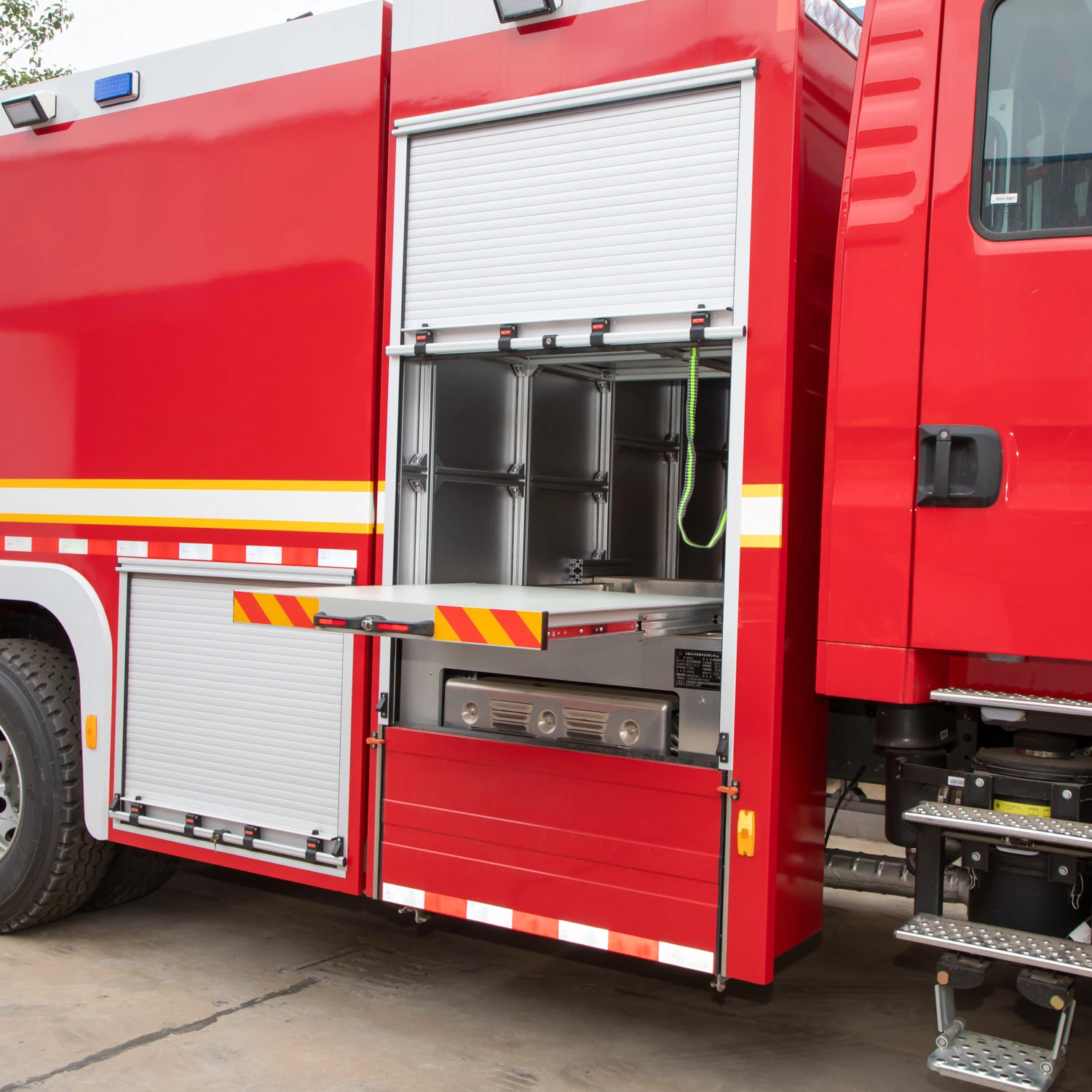 Feuerwehr-Lkw-Notdienst Fahrzeug Ausrüstung Aluminium Flache Drag