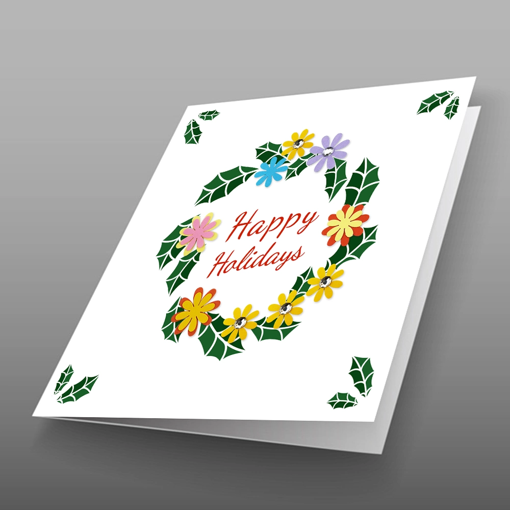 Gemischte Multi Colors Formen Mini Papier Blume DIY Set mit Schaumstoffaufkleber für die Kartenherstellung (PFDS-1)